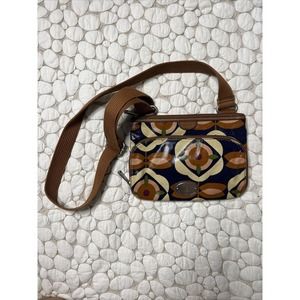 fossil Kay Per Coated Canvas Shoulder Messenger Bag